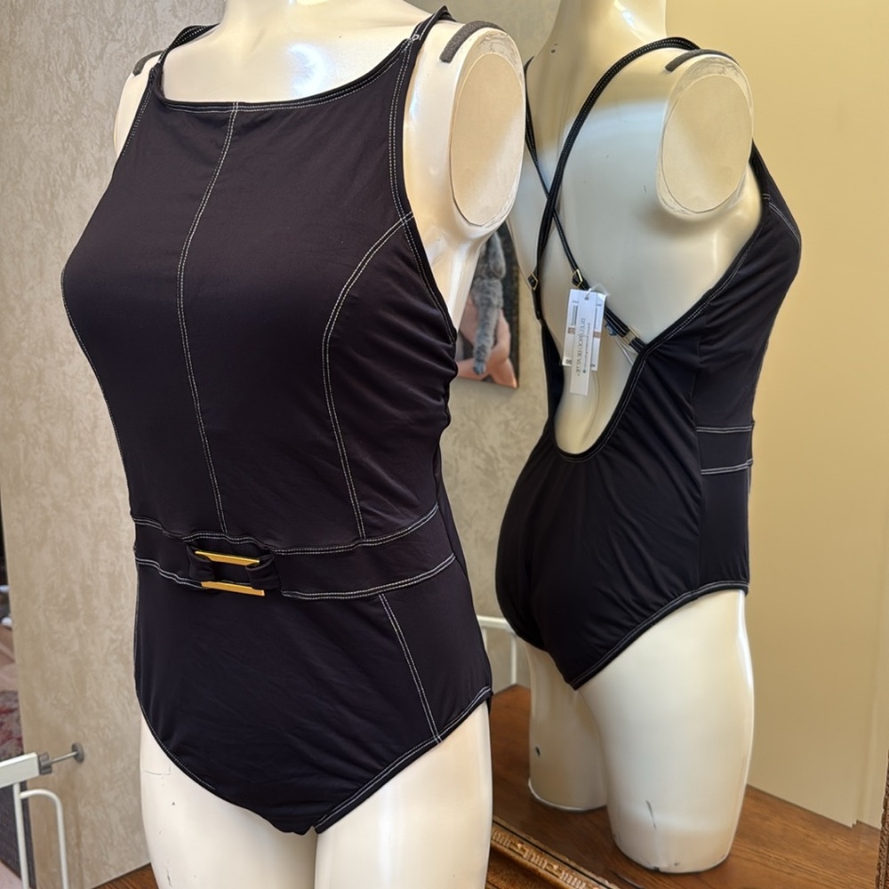 New Bleu Rod Beattie Black Women's One Piece Swimsuit.  Size L.